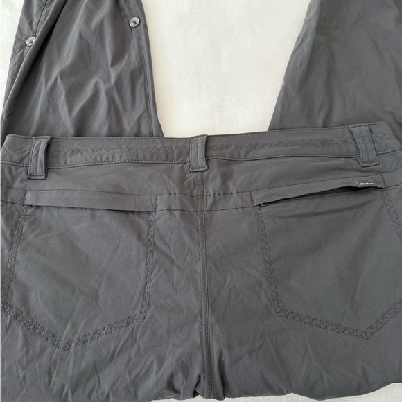 Eddie Bauer Travex women 16 hiking pants gray outdoor roll tab cuffs E70 - Picture 8 of 8